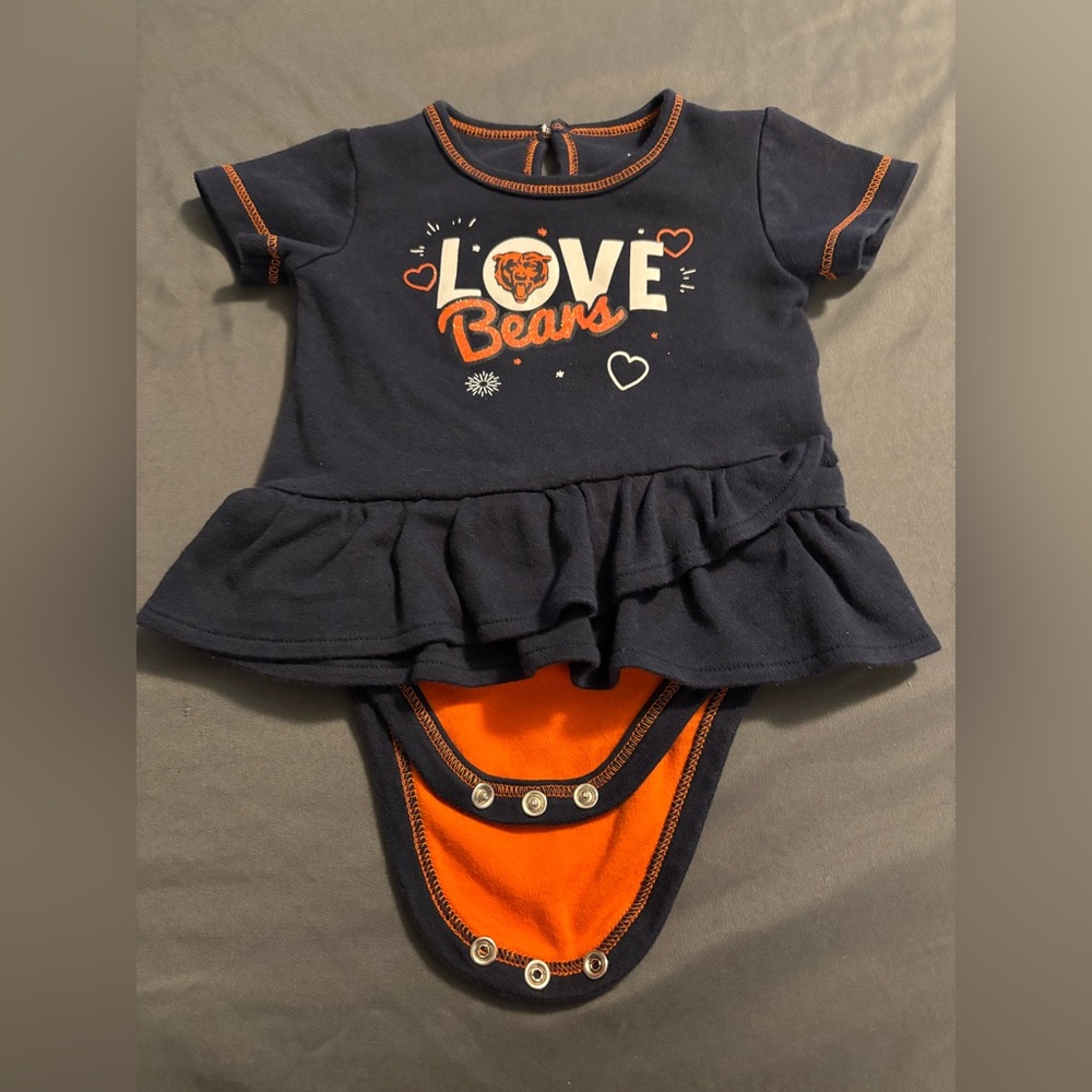 NFL Chicago‎ Bears Navy Onesie with Orange Stitching
